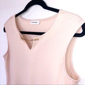 Calvin Klein Sleeveless Blouse Blush Pink Size M